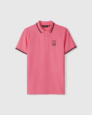 Polos Psycho Bunny Arcadia Pique Polo Shirt Rose Homme | RMW-45334517